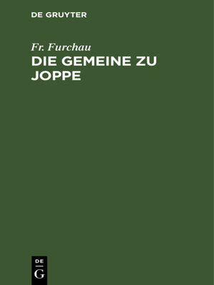 cover image of Die Gemeine zu Joppe
